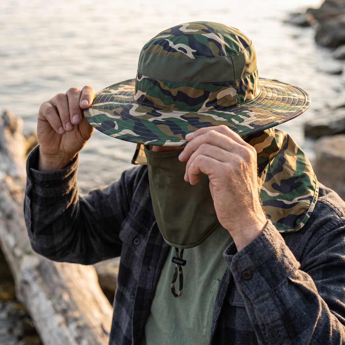 Fishing Sun Hat – Wide Brim UV Protection Hat with Face Cover