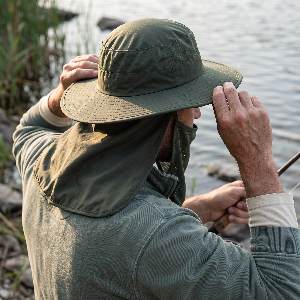 Fishing Sun Hat – Wide Brim UV Protection Hat with Face Cover