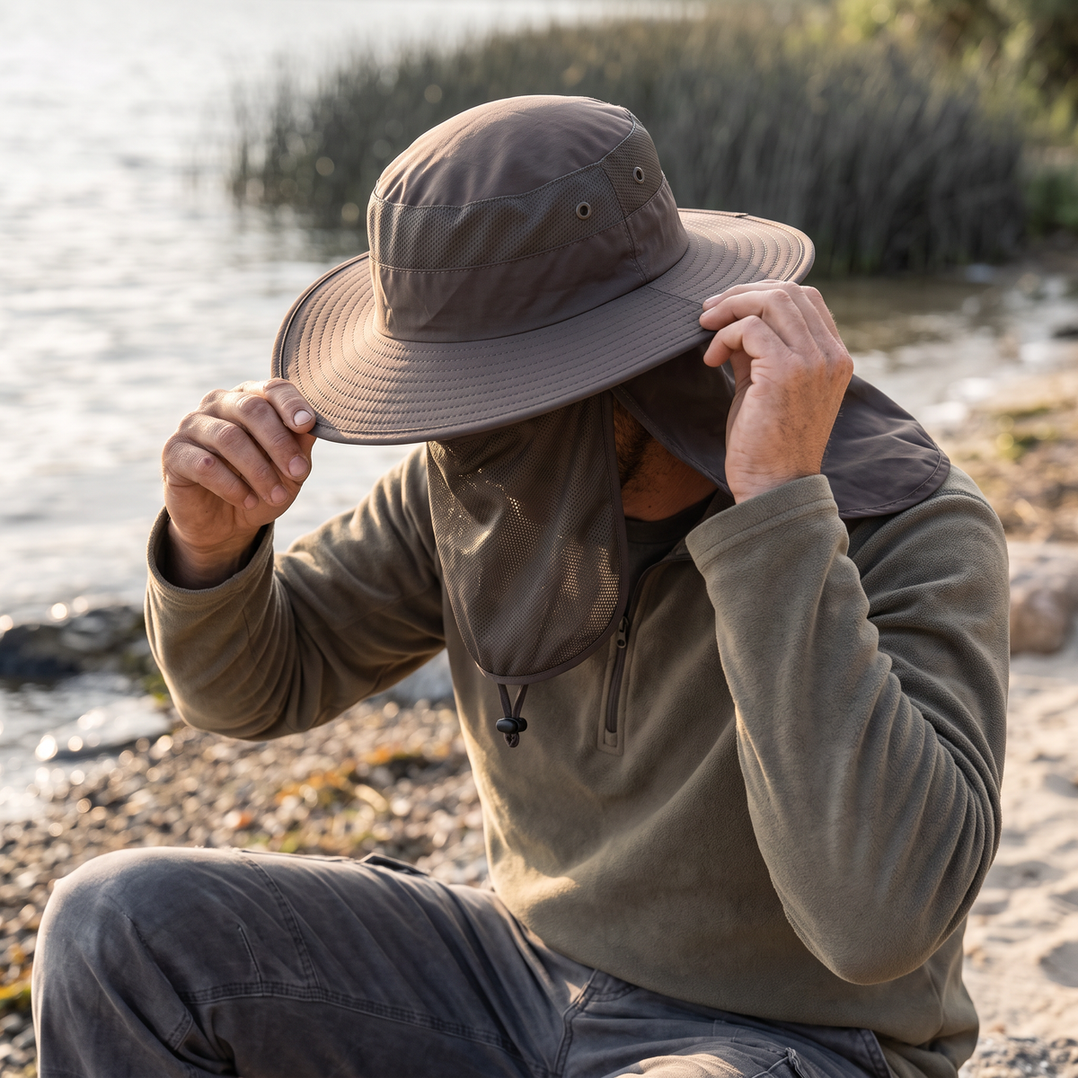 Fishing Sun Hat – Wide Brim UV Protection Hat with Face Cover